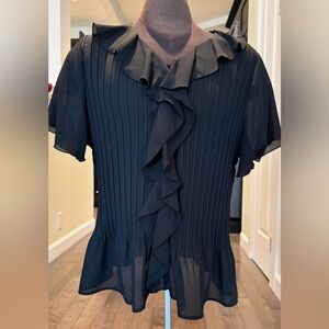 George 22W-24W, 3X Black Dtretch Dress Top